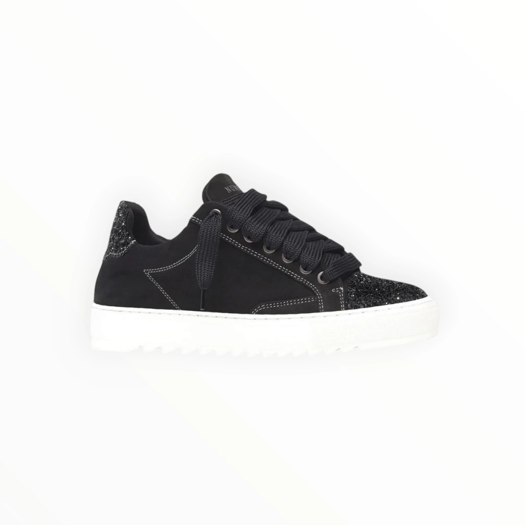 Numeris Nero glitter con suola bianca